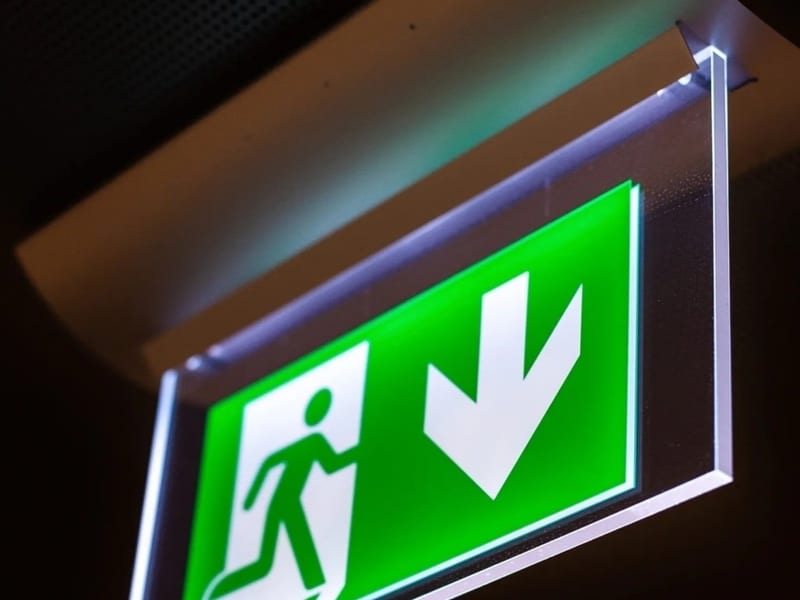 Emergency lighting engineer at work